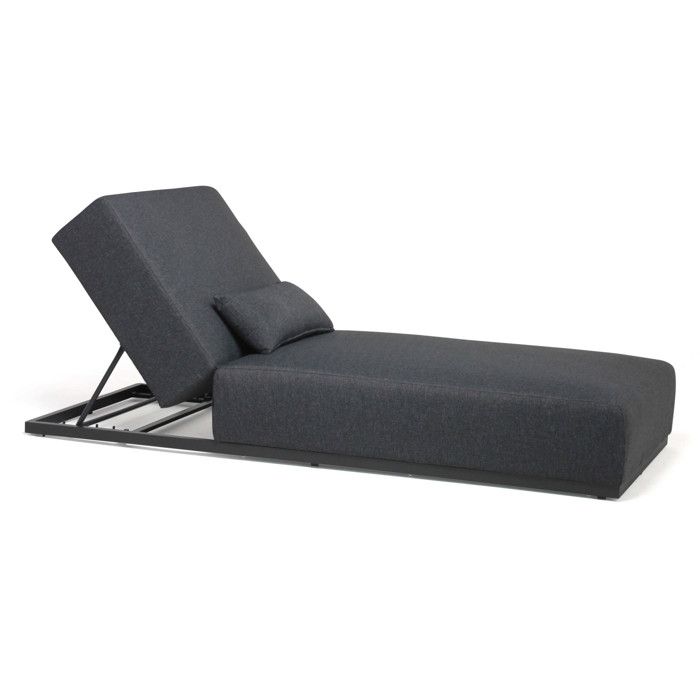Bain de soleil avec coussin inclinable 5 positions gris Havana - Oviala Bain de soleil avec coussin inclinable 5 positions gris Havana - Oviala