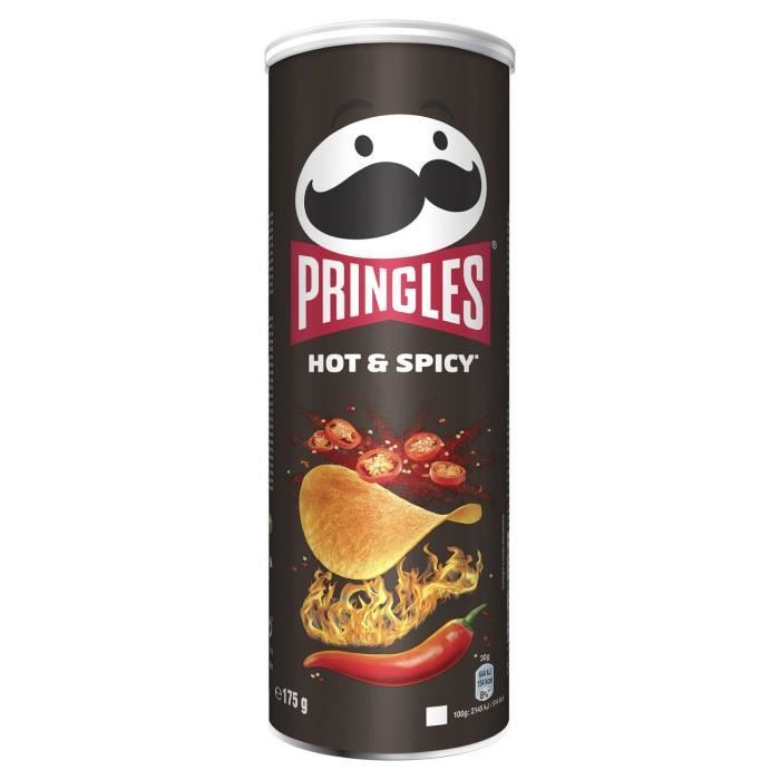 LOT DE 4 - PRINGLES - Chips Tuiles Hot Spicy - boite de 175 g