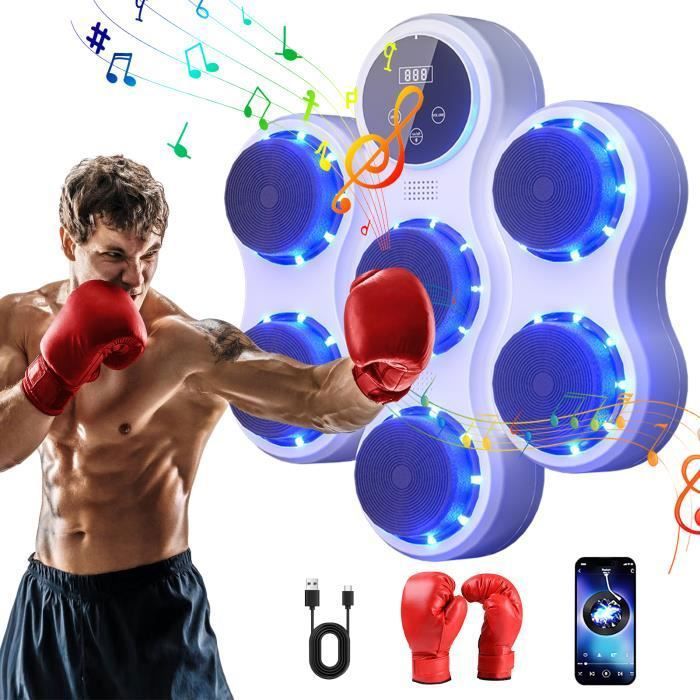 Machine de boxe murale intelligente musicale Bluetooth avec 2 gants