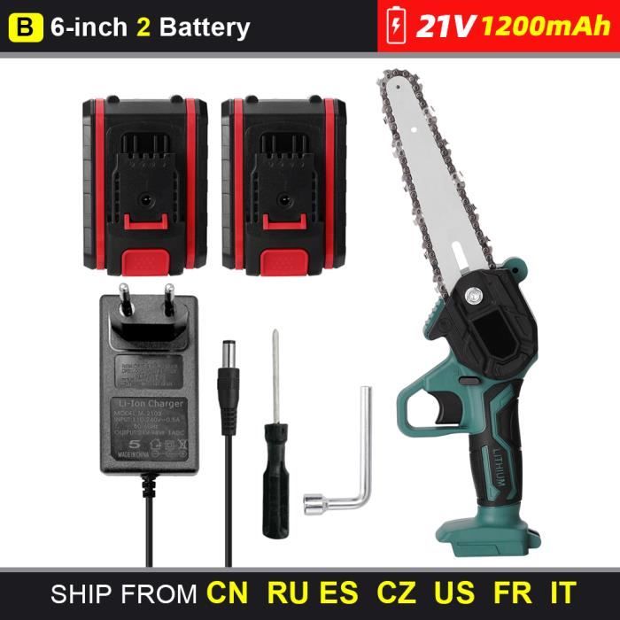 Batterie De Rechange 21V Angseen Pour Mini Tronçonneuse Portable Sans Fil 15,2 Cm