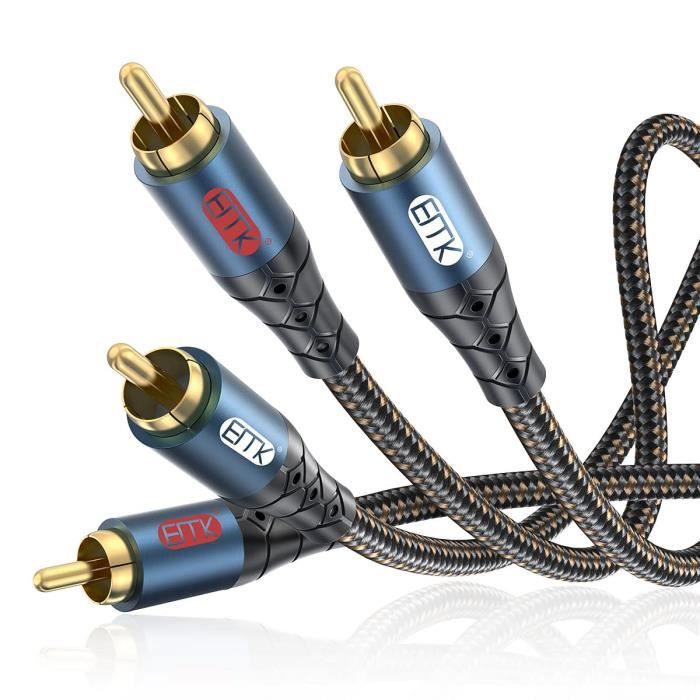 Câble audio 2xRCA Mâle/Mâle 35 pieds HAUTE QUALITE RG59U 22AWG main image 1