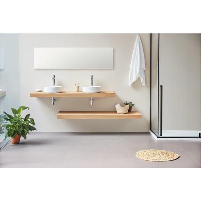Plan Vasque Suspendu Zero Pour Salle De Bain Design Chene 45 X 120 Cm Cdiscount Maison
