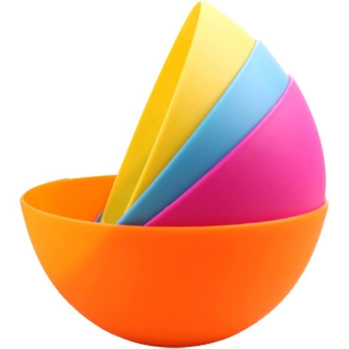 Lot De 2 Saladiers Plastique 3.5L Bords Argent[516] - Maison