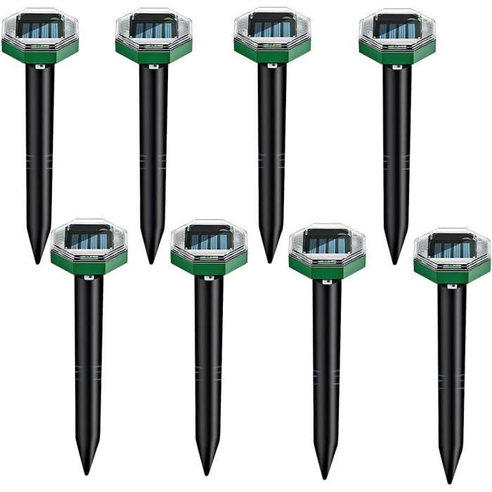 Répulsif Solaire Taupe Paquet De 8 - Ultrasons Et Vibrations Pour Jardin Et Pelouse