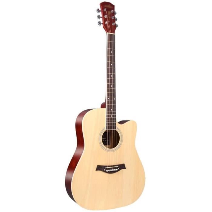 Kit de démarrage de guitare acoustique pour débutant en épicéa Cordes en cuivre antirouille