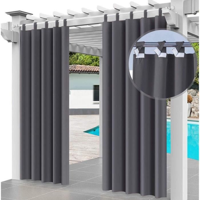 Rideaux Extérieur Ferocity 220x155cm - Imperméables, Coupe-vent, UV, Pour Pergola Terrasse