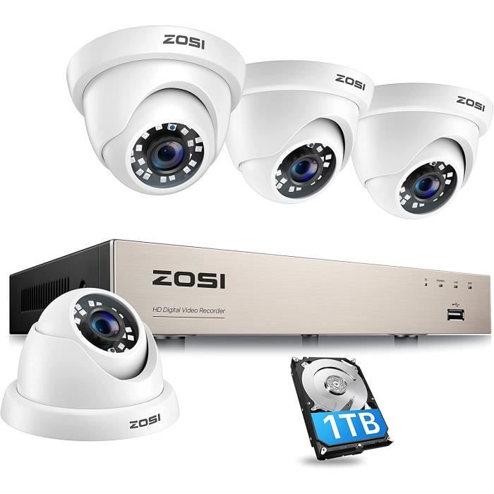 ZOSI H.265+ Kit Vidéo Surveillance avec 8CH H.265+ 5MP Lite DVR et