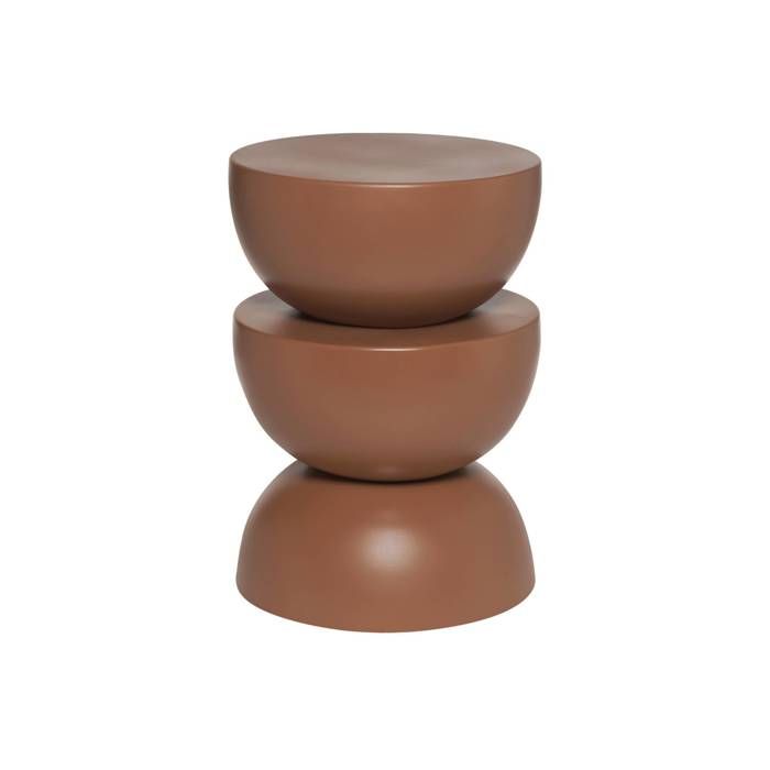 Table dappoint. bout de canapé. table de chevet en métal. terracotta. Coumba. Ø32 x H 46.5cm