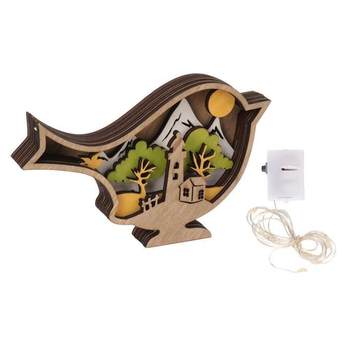 TALKLEK Figurines D'oiseau En Bois Sculptées à La Main, Statue Créative