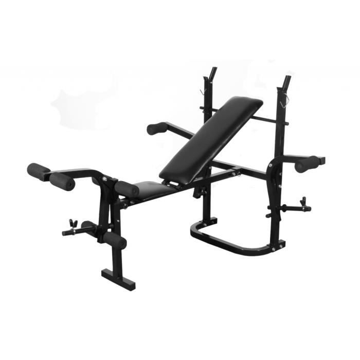 Banc De Musculation Complet Dossier Inclinable A 4 Positions Pour L Exercice De Differents Groupes Musculaires Cdiscount Sport