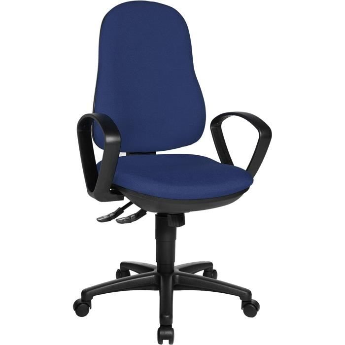 topstar support sy accoudoirs b2(b) chaise de bureau tissu 55 x 58 x 113 cm, tissu, bleu, 55 x 58 x 113 cm