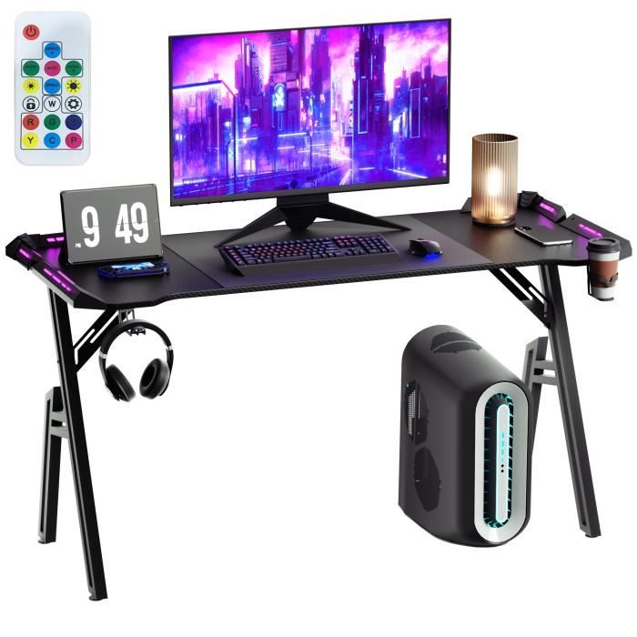 UISEBRT Bureau de jeu 160 x 60 cm Table de jeu en fibre de carbone avec