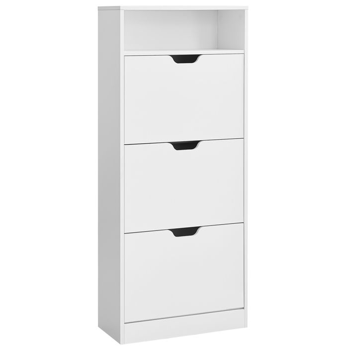 Meuble à Chaussures - VASAGLE - 3 Portes Battantes - 14 à 18 Paires - Blanc Nuage Meuble à Chaussures - VASAGLE - 3 Portes Battantes - 14 à 18 Paires - Blanc Nuage