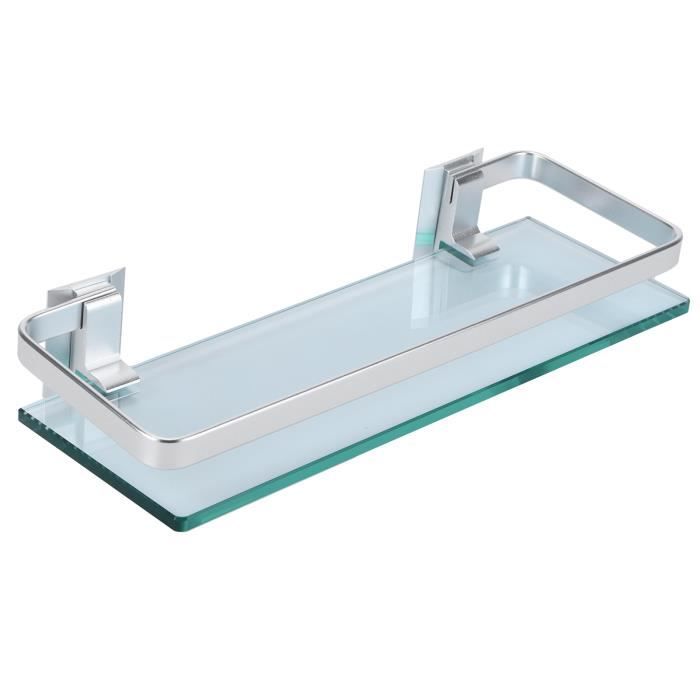 vgeby étagère de salle de bain espace en aluminium étagère en verre trempé épaissi salle de bains toilette en verre