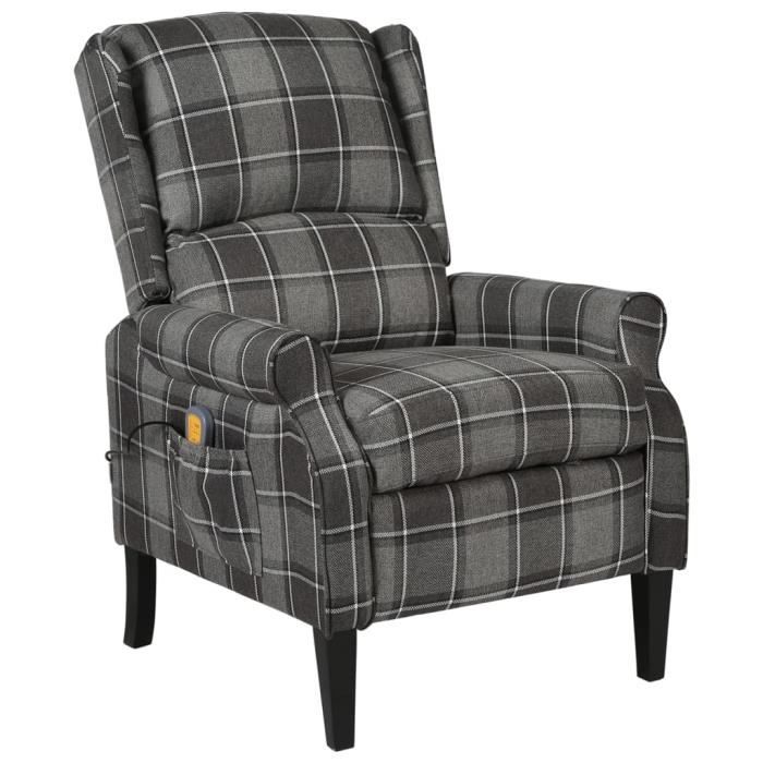 "top" fauteuil massant relaxation jili - fauteuil de massage inclinable gris tissu,24,85 kg