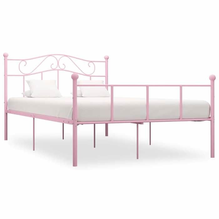 vidaXL Cadre de lit sans matelas rose métal 140x200 cm 284540