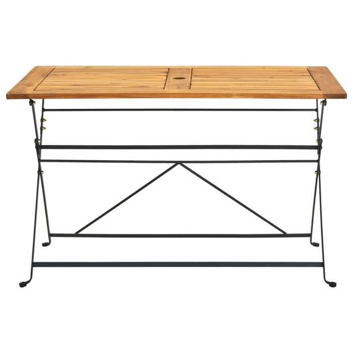 Table pliable de jardin - vidaXL - 120x70x74 cm - Bois d'acacia massif - Marron - Pliable