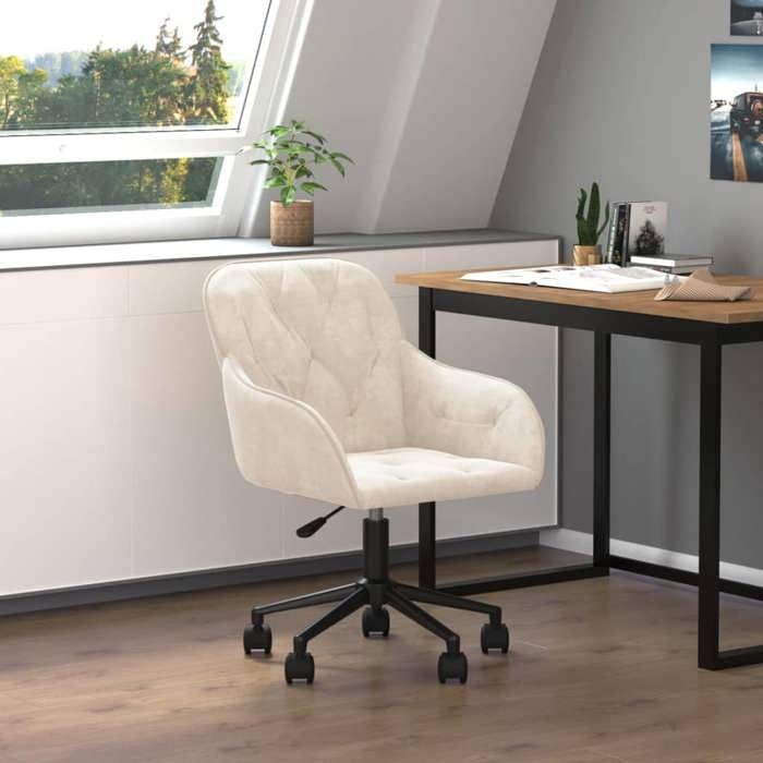 vidaXL Chaise Pivotante de Bureau Chaise dOrdinateur Fauteuil Pivotant de Bureau Siège de Bureau Meuble de Bureau Intérieur 344876