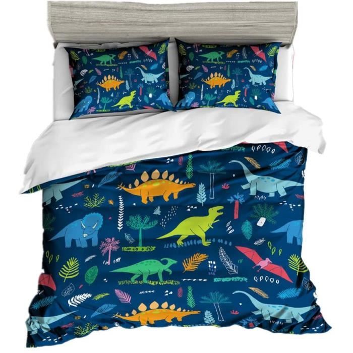 Housse De Couette Enfant 220x240 Cm Dessin Anime Famille De Dinos Ception Garcon Parures De Lit 2 Personne Ktkl 002 220 X 240 Cm Cdiscount Maison
