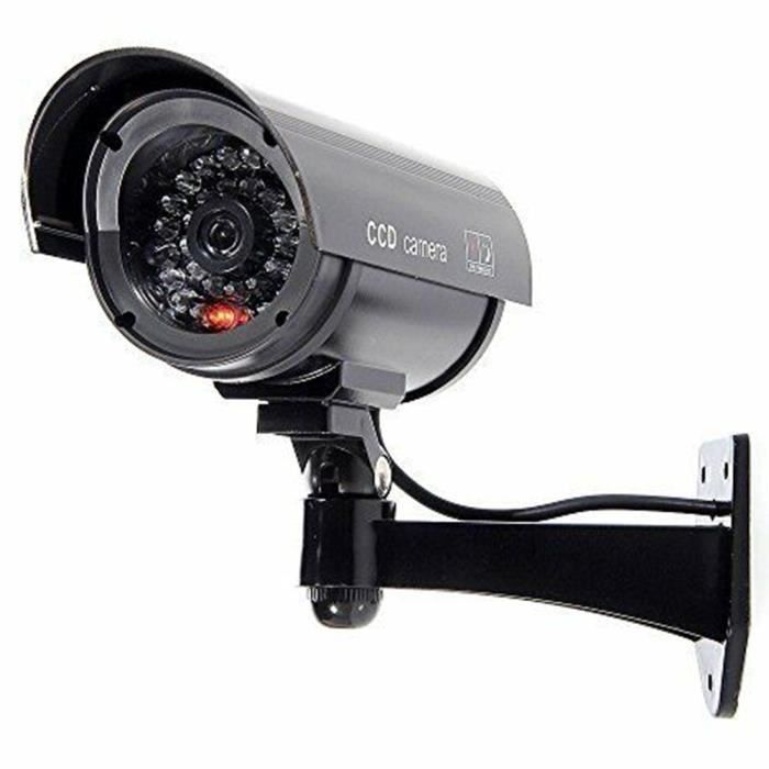 Vvikizy caméra de surveillance de sécurité Caméra factice CCTV Sécurité Surveillance Cam Simulation Rouge IR LED Simulation