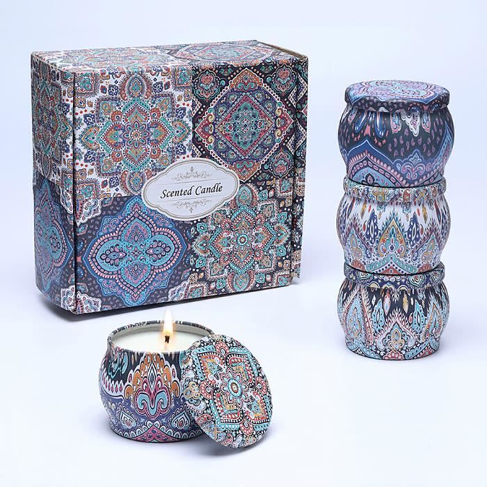 ZPQAODI Bougies Parfumées, Bougie Noel 6 Bougie Parfumée De Noël Bougies D'Aromathérapie En Cire De Soja Naturelle Pour L'aromathérapie Mariage Bath Yoga Cadeau De Fête Des Mères, Pour Fête Décor