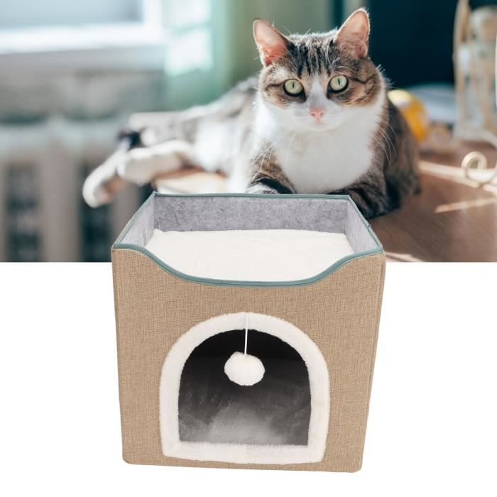 Tapi Chat YOSOO Maison de chat Lit de Grotte pour Chat, Tapis Réversibles Fermés ...