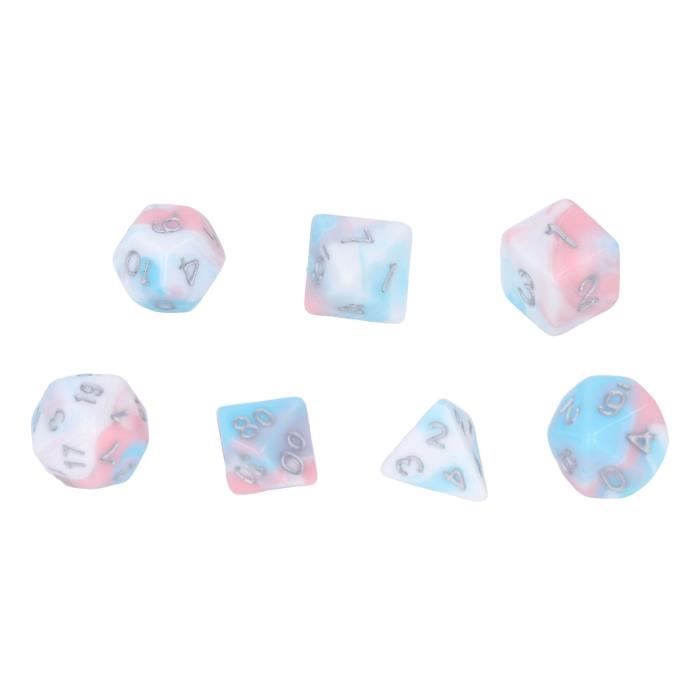 Milisten – Set De 10 Dés Polyédriques Blancs – Acrylique, 2,5 Cm – Pour Jeux De Société, éducation Et Jeux De Rôle – Léger Et Portable
