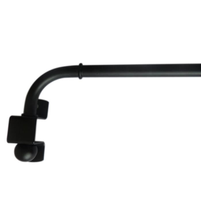 Tringle à Rideau Noire Ajustable 42-132cm - Pour Petites Fenêtres - Installation Par Perçage - Design Moderne
