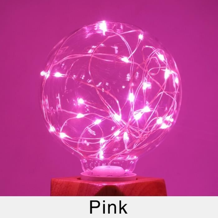 AMPOULE LED,RoseAmpoule en verre G95 E27 110V 220V, guirlande LED Edison, éclairage RGB coloré