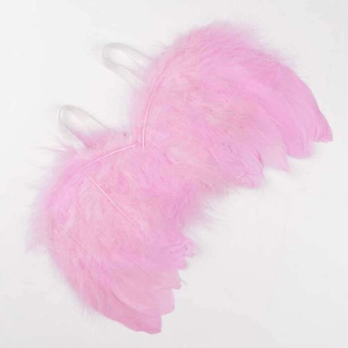 PD03253-BAVOIR.Ailes d'Ange Blanches avec Plumes pour Photographie de