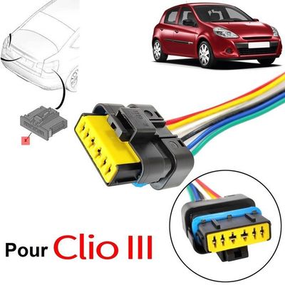 Connecteur Feu Arrière 6 Broches Pour Renault Clio MK3 2005-2012 - Remplissage Direct Plug & Play - Plastique Durable