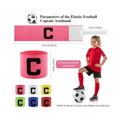 Brassard De Capitaine De Football - Lot De 6 Pièces Avec Lettre C - Élastique Ajustable, Lavable - Pour Sports D'équipe - 11