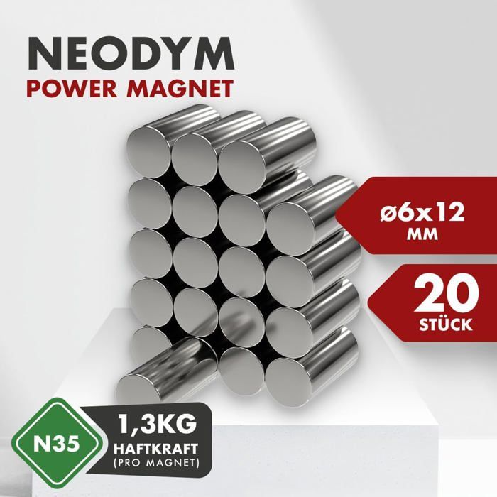 Lot De 20 Aimants Puissants Néodyme - 4 Tailles Différentes - Miniatures Pour Fimo
