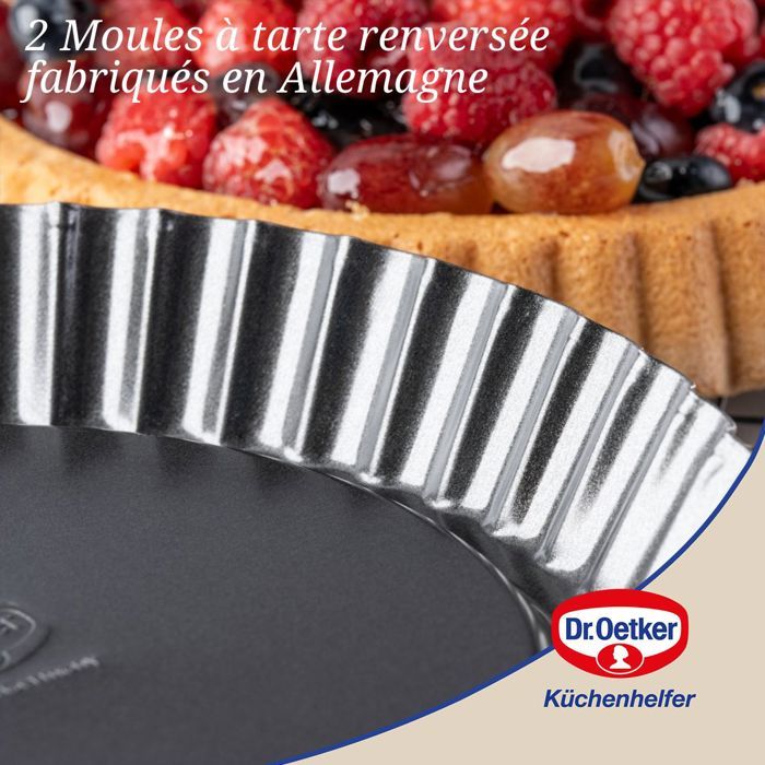 Moule à Tarte Dr. Oetker BackLiebe Bicolor 28cm - Gris & Rouge - Métal - Neuf Avec Emballage
