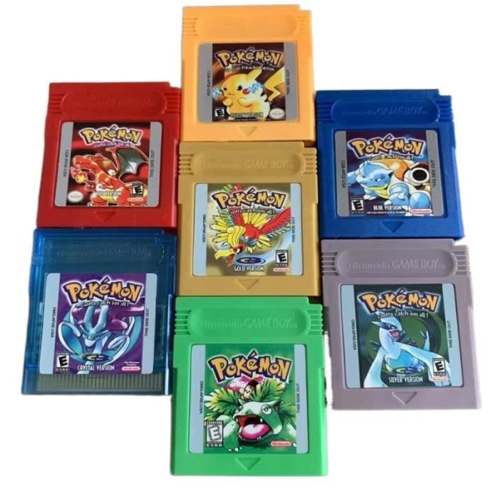 Game Boy Couleur Jeux Ensemble Complet Tous Les 7 Pcs Pokemon  Rouge/Bleu/Vert/jaune/Or/Argent/Cristal Version Cartouche Boîte - Cdiscount  Jeux vidéo
