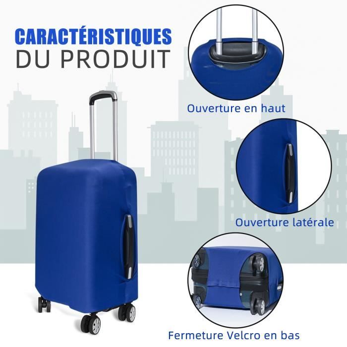 Lot 3 Housses Valise PVC Transparent Épais 20/24/28 Pouces - Protection Anti-Rayures & Imperméable