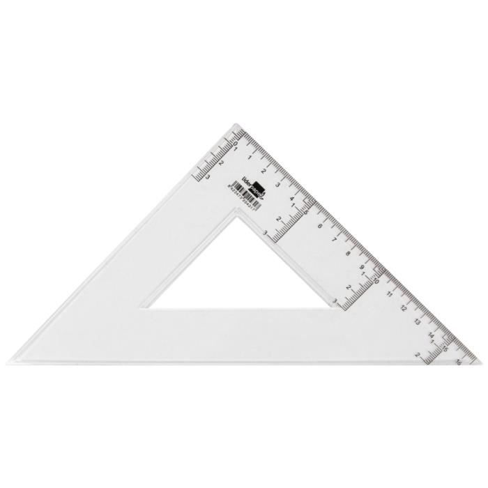 Équerre - Liderpapel - 45 degrés biseautée - 25cm - transparente ...