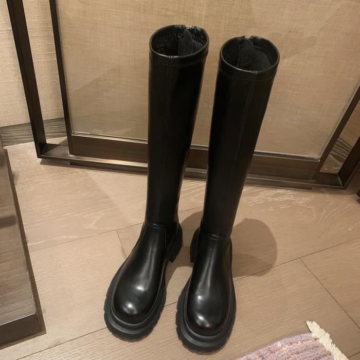 Bottes Courtes Pour Femmes En Daim Mode Bout Rond Unique - Noir Zoupu