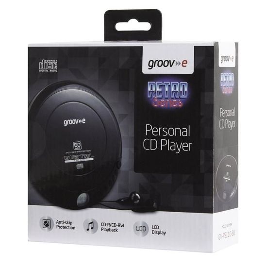 Couleur Bleue Groov-e Gvps110 Retro Series lecteur CD Personnel avec Ecouteurs. 