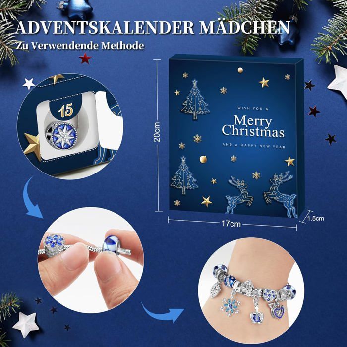 Calendrier De L'Avent Bijoux 2025 Pour Femme Et Fille - 24 Surprises DIY Bracelets, Colliers, Boucles D'oreilles - Cadeau Original Noël
