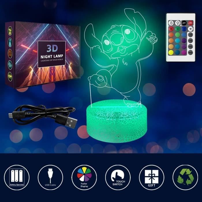 Disney-Petite lampe de nuit 3D Star VANYoda Stitch, lampe de chevet USB,  veilleuse LED enfichable, veilleuse RVB pour la maison, la chambre créative  - AliExpress