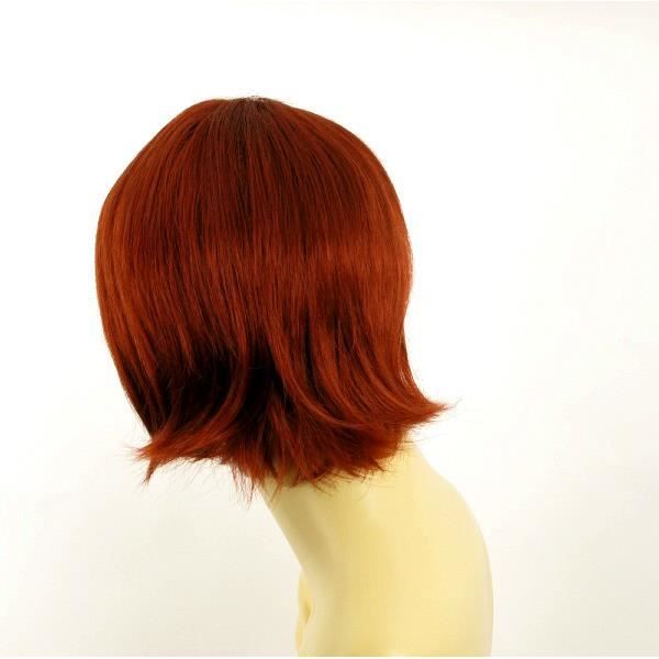 Perruque Courte Synthétique - Couleur Roux Cuivré Intense 'BRANDY 350' - Bonnet Moyen, Raie Libre - Neuf Avec étiquettes