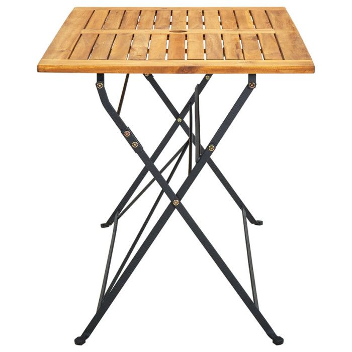 Table De Jardin Pliable Acacia Massif 90 X 52,5 X 65 Cm – Bois Huilé Naturel – Gain De Place & Robuste