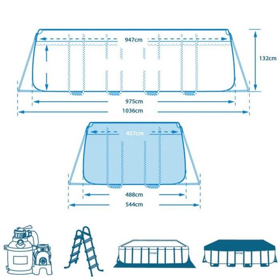 piscine tubulaire hors sol 975 x 488 x h132 cm pompe a sable accessoires 26374 cdiscount jardin
