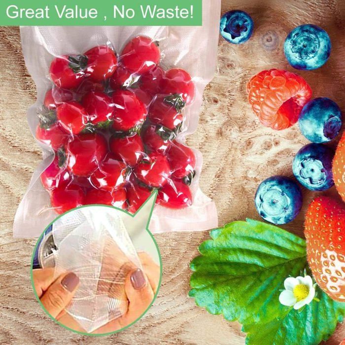 WVacFre 6 Rouleaux Sacs Sous Vide 20x600cm Et 28x600cm - Sans BPA Compatible Toutes Machines