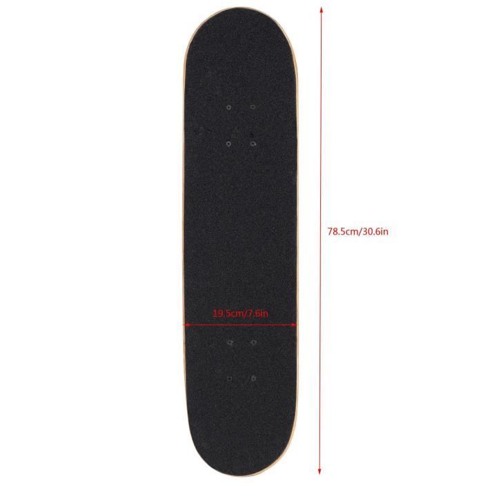 Joshne Skateboard complet en bois d'érable pour enfants, adolescents et adultes, avec roulements à billes ABEC-7, capacité de charge : 250 kg (roue brillante