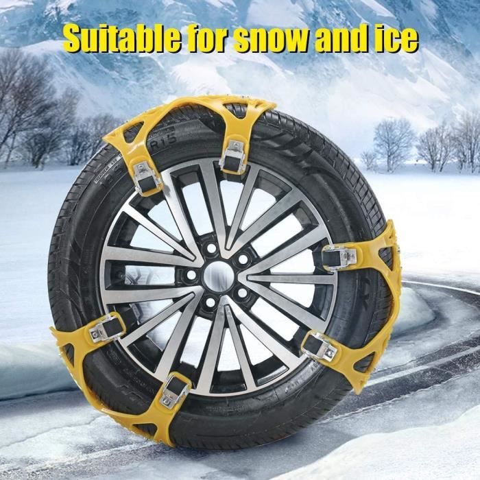 Chaîne neige voiture 6 pièces chaînes de pneu facile à installer
