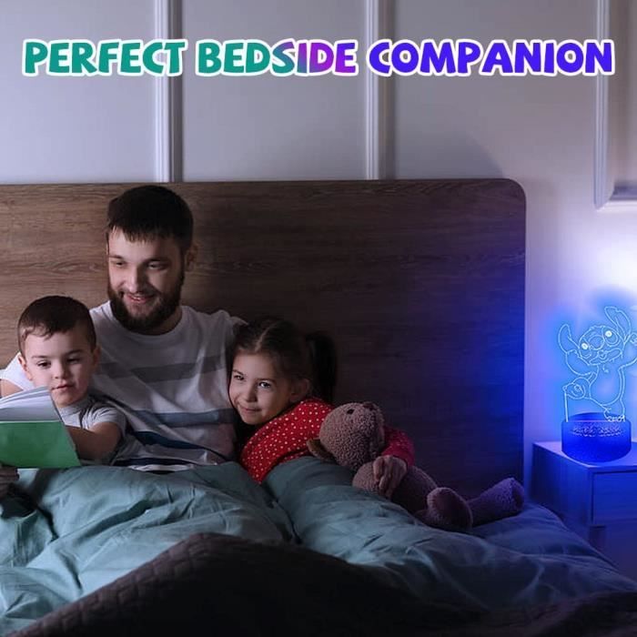 Shenjia Lilo & Stitch - Lampe de chevet 3D avec lumières LED acryliques RVB  à couleurs changeantes pour la décoration des chambres d'enfants :  : Luminaires et Éclairage