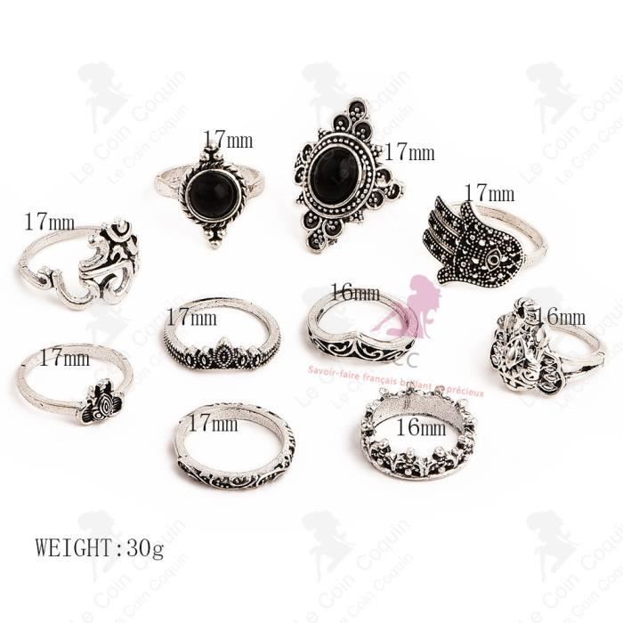 LCC Bague argent femme pas cher pierre de lune large phalanges