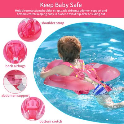 Bouée Bébé Avec Siège Intégré - Anneau De Natation Gonflable 6 à 36 Mois - Rose
